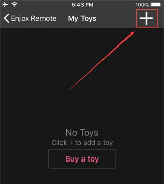 Turning on the Enjox toy to begin pairing (step 1)